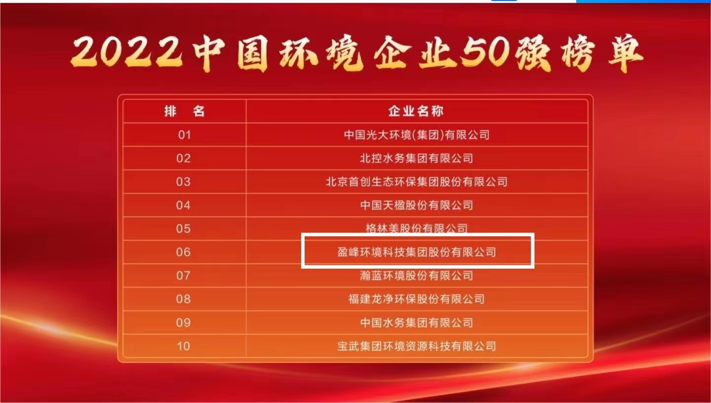 leyu.乐鱼环境连续5年荣登“中国环境企业50强”榜单